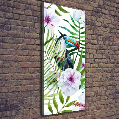 Cuadro canvas decorativo para salón vertical Patrón hawaiano