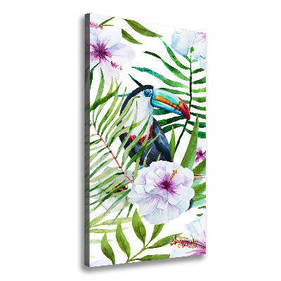 Cuadro canvas decorativo para salón vertical Patrón hawaiano