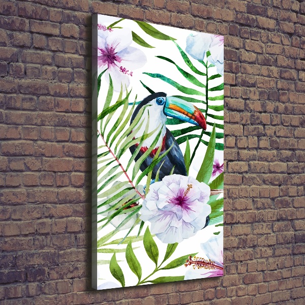 Cuadro canvas decorativo para salón vertical Patrón hawaiano