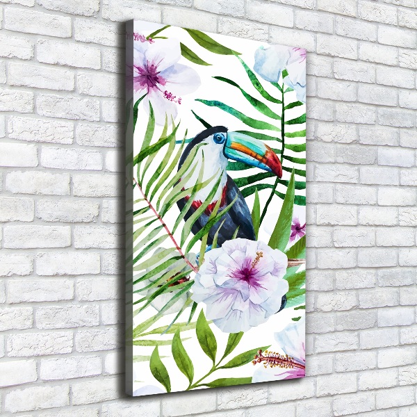 Cuadro canvas decorativo para salón vertical Patrón hawaiano