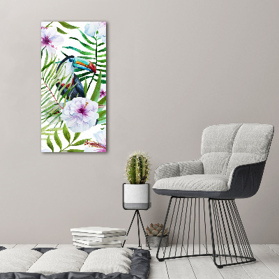 Cuadro canvas decorativo para salón vertical Patrón hawaiano