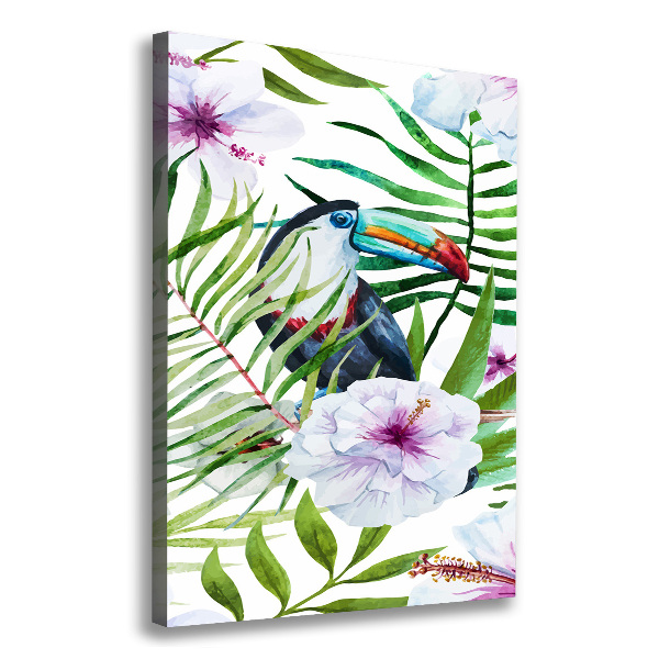 Cuadro canvas decorativo para salón vertical Patrón hawaiano