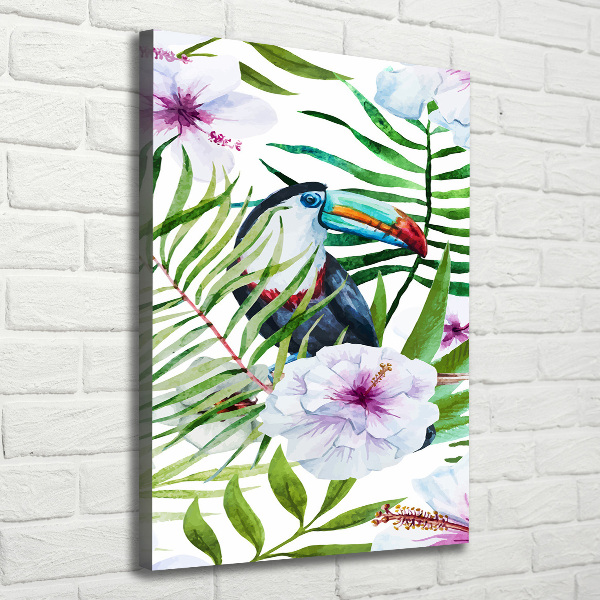 Cuadro canvas decorativo para salón vertical Patrón hawaiano