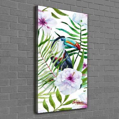 Cuadro canvas decorativo para salón vertical Patrón hawaiano