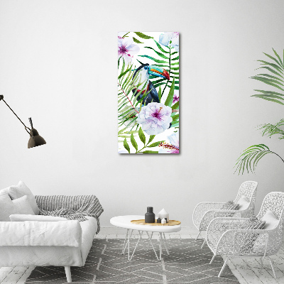 Cuadro canvas decorativo para salón vertical Patrón hawaiano