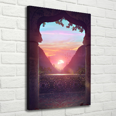 Cuadro moderno en lienzo resistente uv vertical Arquitectura oriental