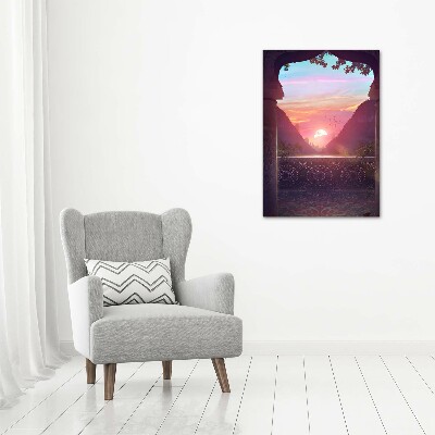 Cuadro moderno en lienzo resistente uv vertical Arquitectura oriental