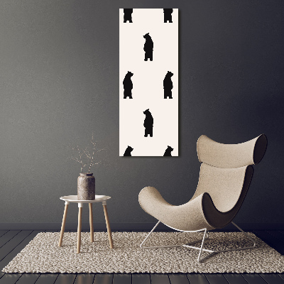 Cuadro canvas decorativo para salón vertical Ositos