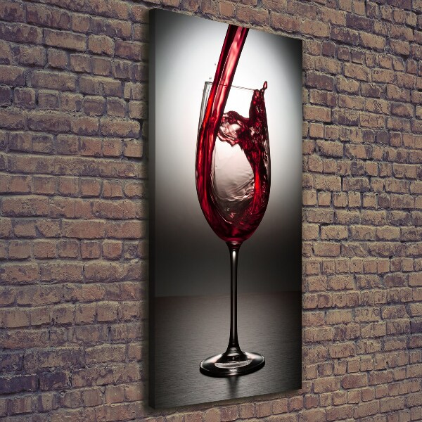 Cuadro moderno en lienzo resistente uv vertical Vino tinto