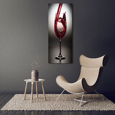 Cuadro moderno en lienzo resistente uv vertical Vino tinto
