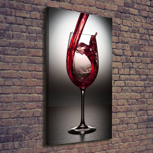 Cuadro moderno en lienzo resistente uv vertical Vino tinto