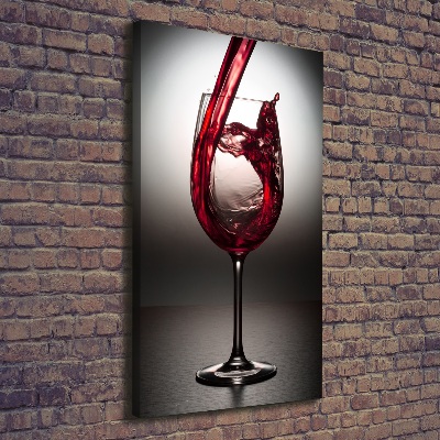 Cuadro moderno en lienzo resistente uv vertical Vino tinto
