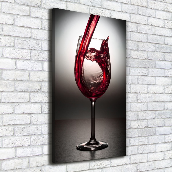 Cuadro moderno en lienzo resistente uv vertical Vino tinto