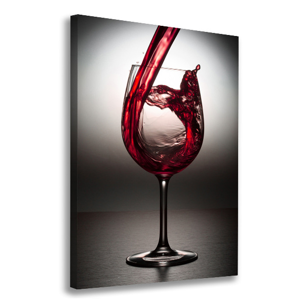 Cuadro moderno en lienzo resistente uv vertical Vino tinto