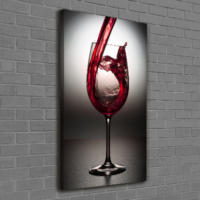 Cuadro moderno en lienzo resistente uv vertical Vino tinto