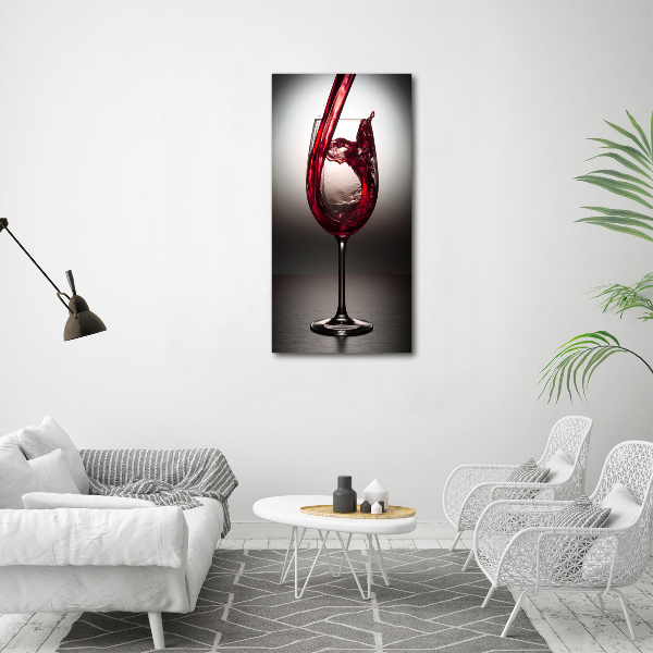 Cuadro moderno en lienzo resistente uv vertical Vino tinto