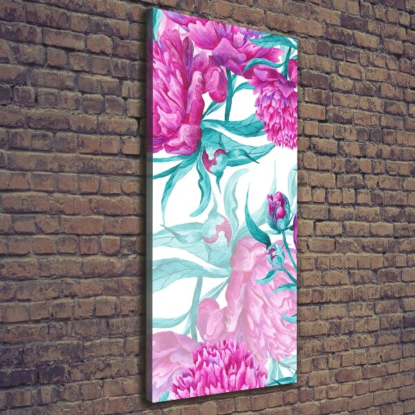 Nowoczesny obraz canvas na ramie pionowy Piwonie