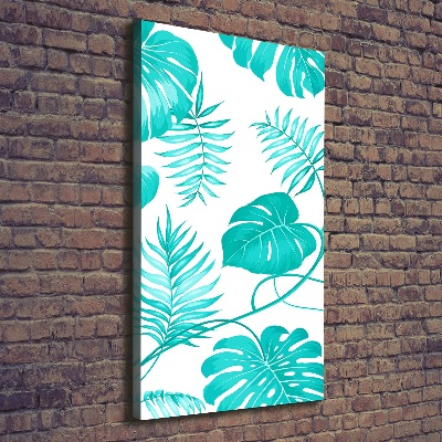 Fotografía en lienzo vertical hojas tropicales