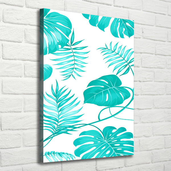 Fotografía en lienzo vertical hojas tropicales