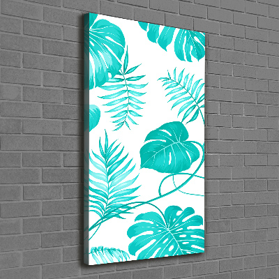 Fotografía en lienzo vertical hojas tropicales