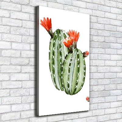 Cuadro moderno en lienzo resistente uv vertical Cactus