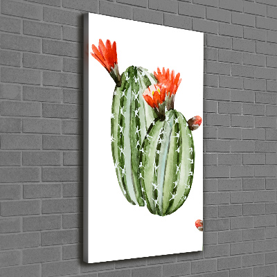 Cuadro moderno en lienzo resistente uv vertical Cactus