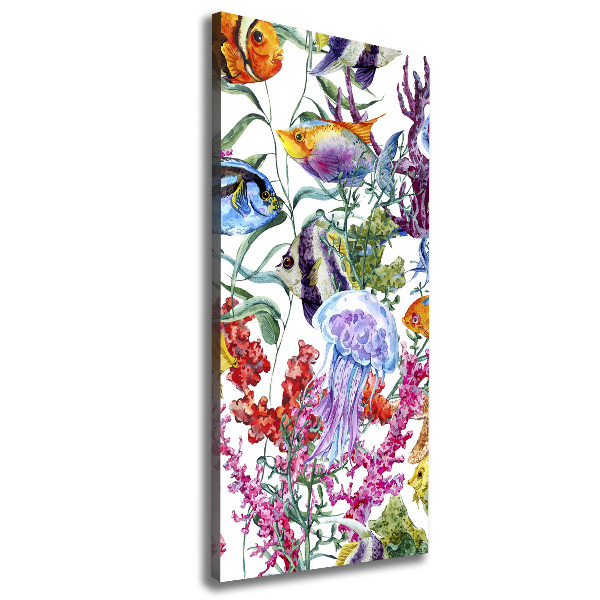 Fotografía en lienzo vertical Mundo submarino