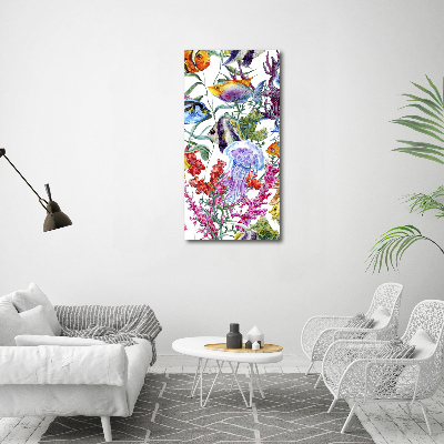 Fotografía en lienzo vertical Mundo submarino