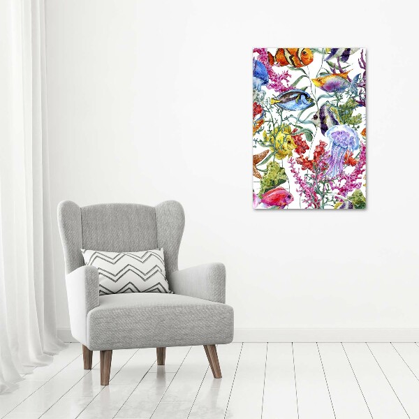 Fotografía en lienzo vertical Mundo submarino