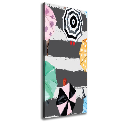 Cuadro moderno en lienzo resistente uv vertical Paraguas de colores