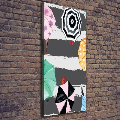 Cuadro moderno en lienzo resistente uv vertical Paraguas de colores