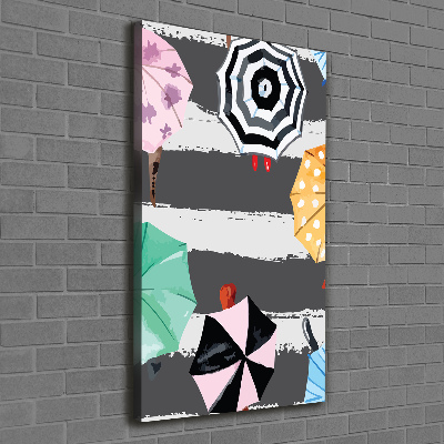 Foto obraz na płótnie pionowy Kolorowe parasole