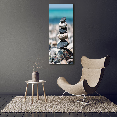 Fotografía en lienzo vertical Playa rocosa