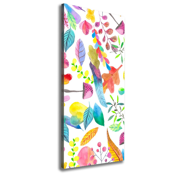 Foto obraz na płótnie pionowy Liście i grzyby