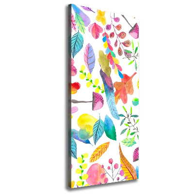 Impresión en lienzo vertical Hojas y hongos
