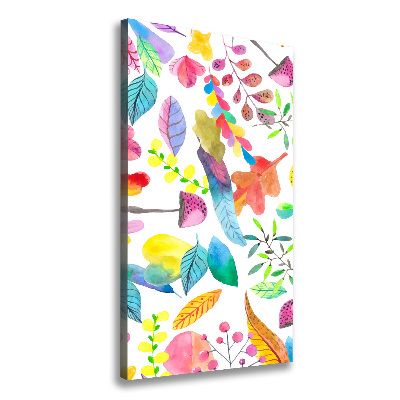 Foto obraz na płótnie pionowy Liście i grzyby