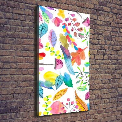 Foto obraz na płótnie pionowy Liście i grzyby