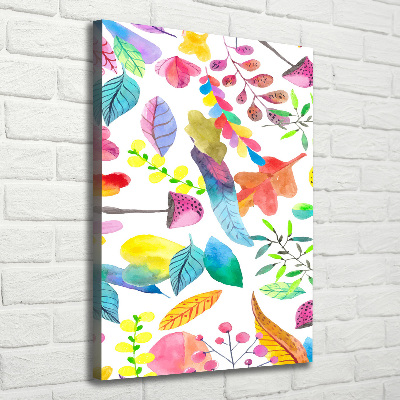 Foto obraz na płótnie pionowy Liście i grzyby