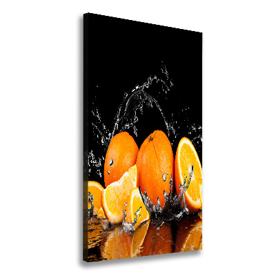 Cuadro canvas decorativo para salón vertical Naranjas