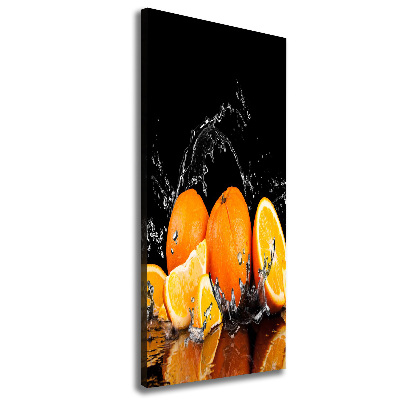 Cuadro canvas decorativo para salón vertical Naranjas