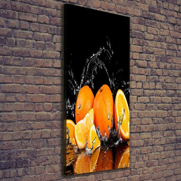 Cuadro canvas decorativo para salón vertical Naranjas