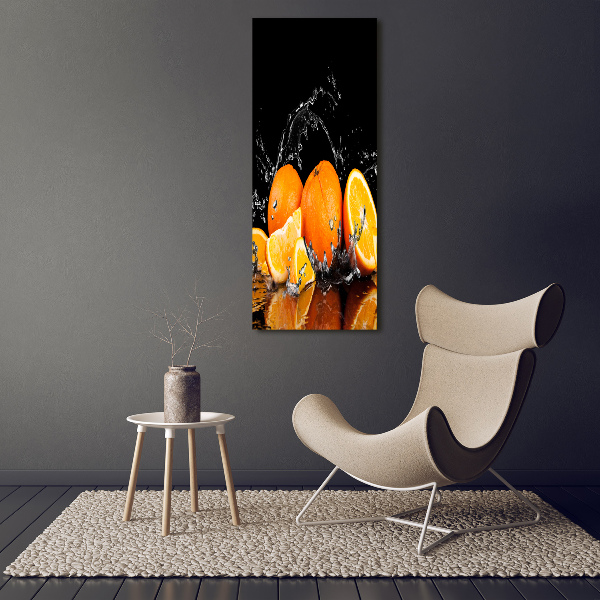 Cuadro canvas decorativo para salón vertical Naranjas