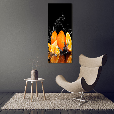 Cuadro canvas decorativo para salón vertical Naranjas