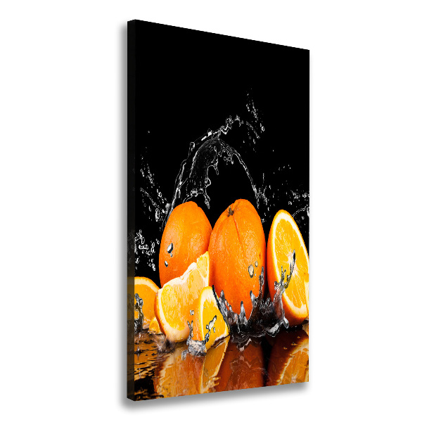 Cuadro canvas decorativo para salón vertical Naranjas