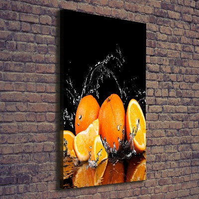 Cuadro canvas decorativo para salón vertical Naranjas