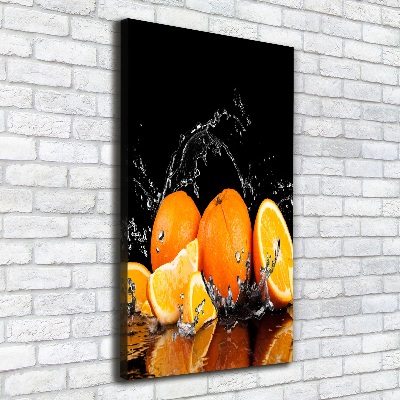 Cuadro canvas decorativo para salón vertical Naranjas