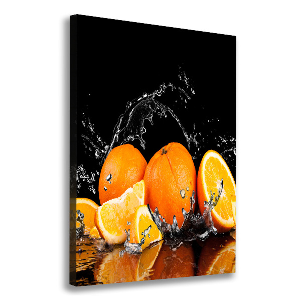 Cuadro canvas decorativo para salón vertical Naranjas