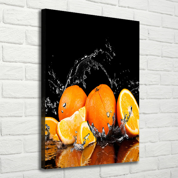 Cuadro canvas decorativo para salón vertical Naranjas