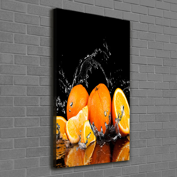 Cuadro canvas decorativo para salón vertical Naranjas