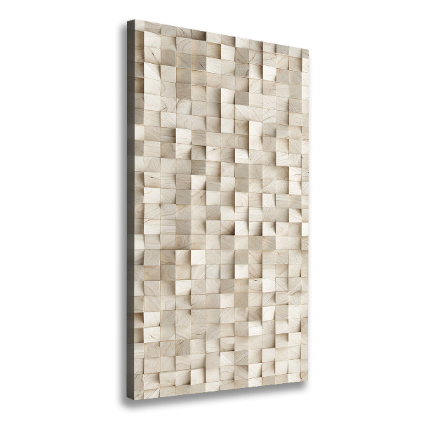 Cuadro moderno en lienzo resistente uv vertical Cubos de madera
